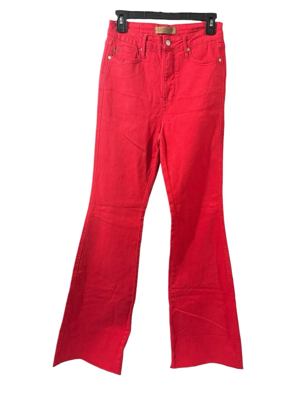 Judy Blue High Waist Tummy Control Garment Dyed Red Flare Jeans 5/27